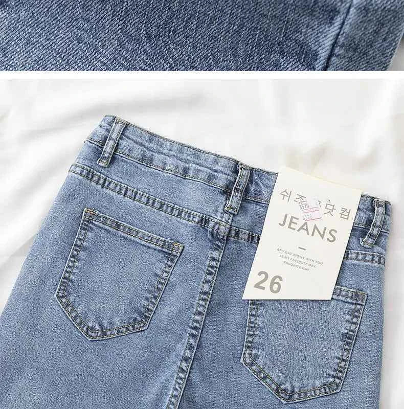 Women's Black Grey Slim Fit Jeans – Chic Cropped Smoothing Denim Pants