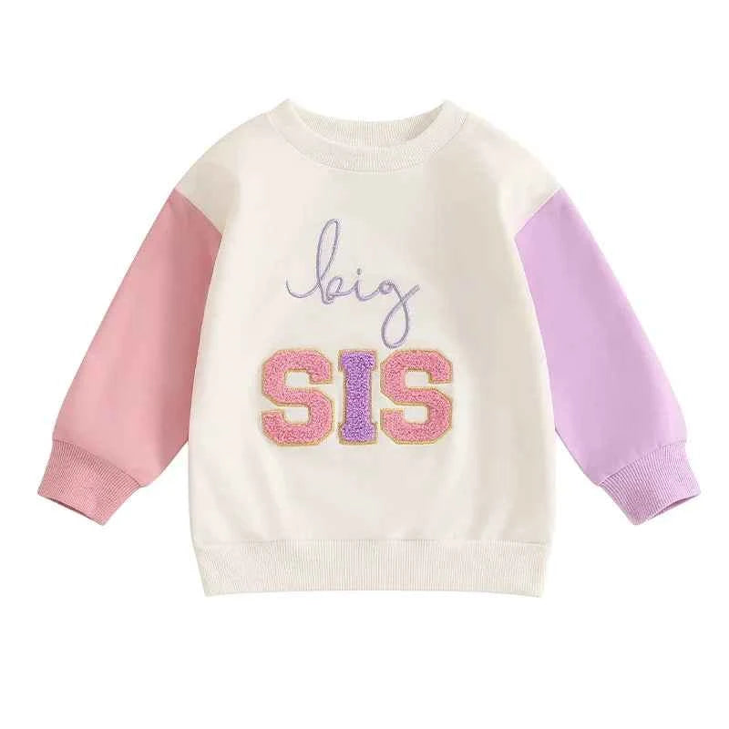 Kids Embroidered Letter Sweatshirt – Long Sleeve Crew Neck Pullover for Boys & Girls