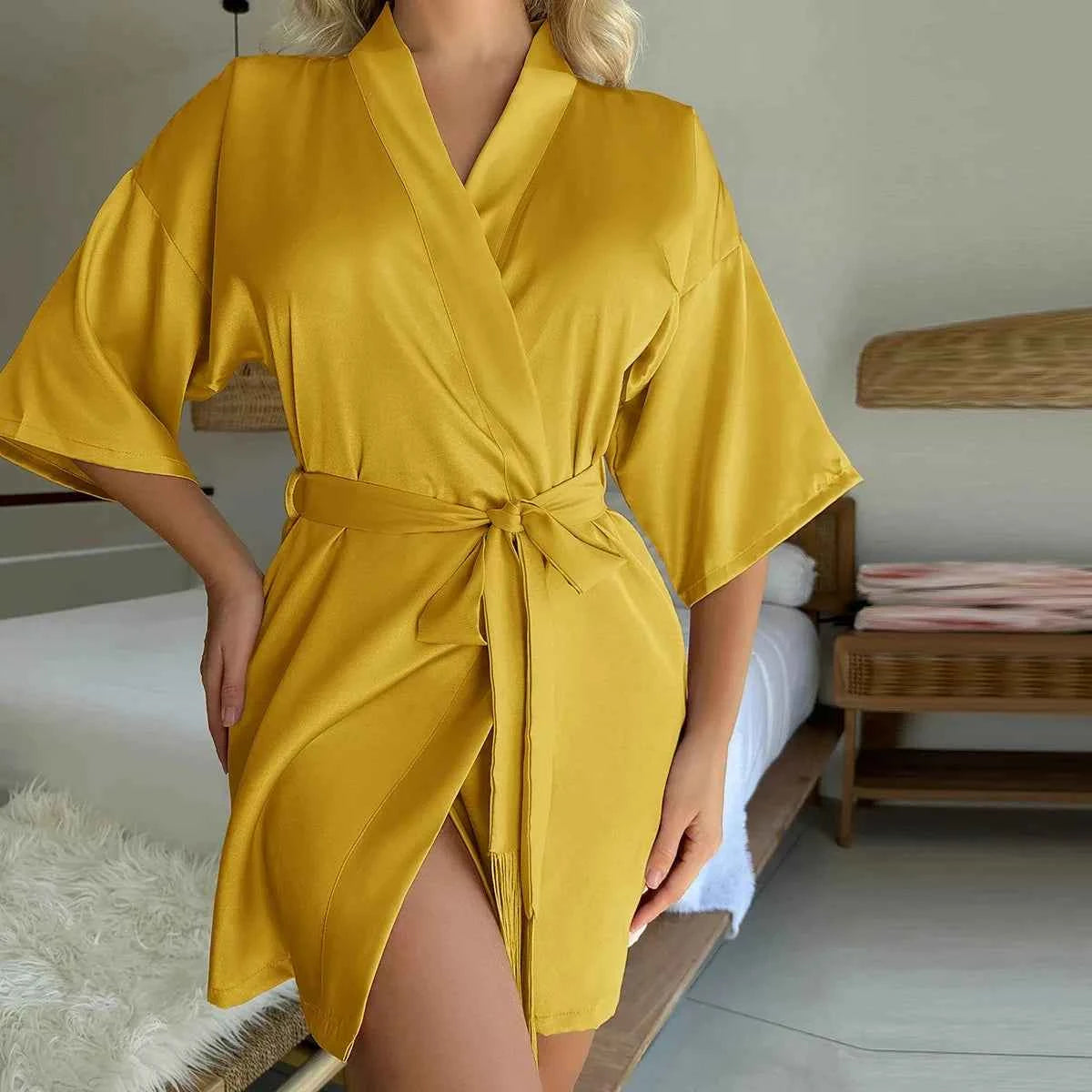 Women's Silky Lace Nightgown Robe Set – Sexy Comfortable Homewear Pajamas