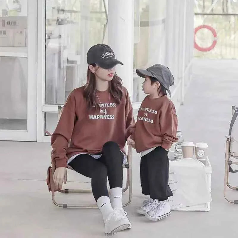 Family Matching Sweatshirts – Mom Dad Son Daughter Long Sleeve Autumn Winter Tops