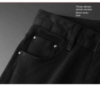 Men's Black Slim Stretch Jeans – Luxury Printed Casual Denim Pants