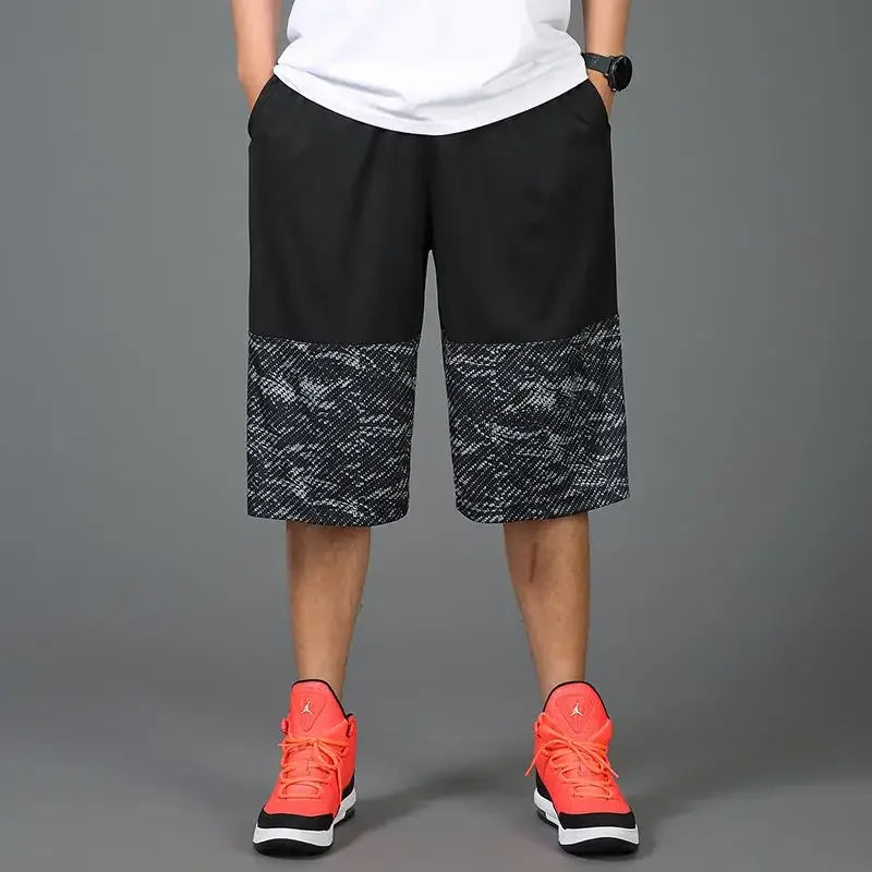 Men’s summer casual capri shorts loose fit hip hop straight pants plus size