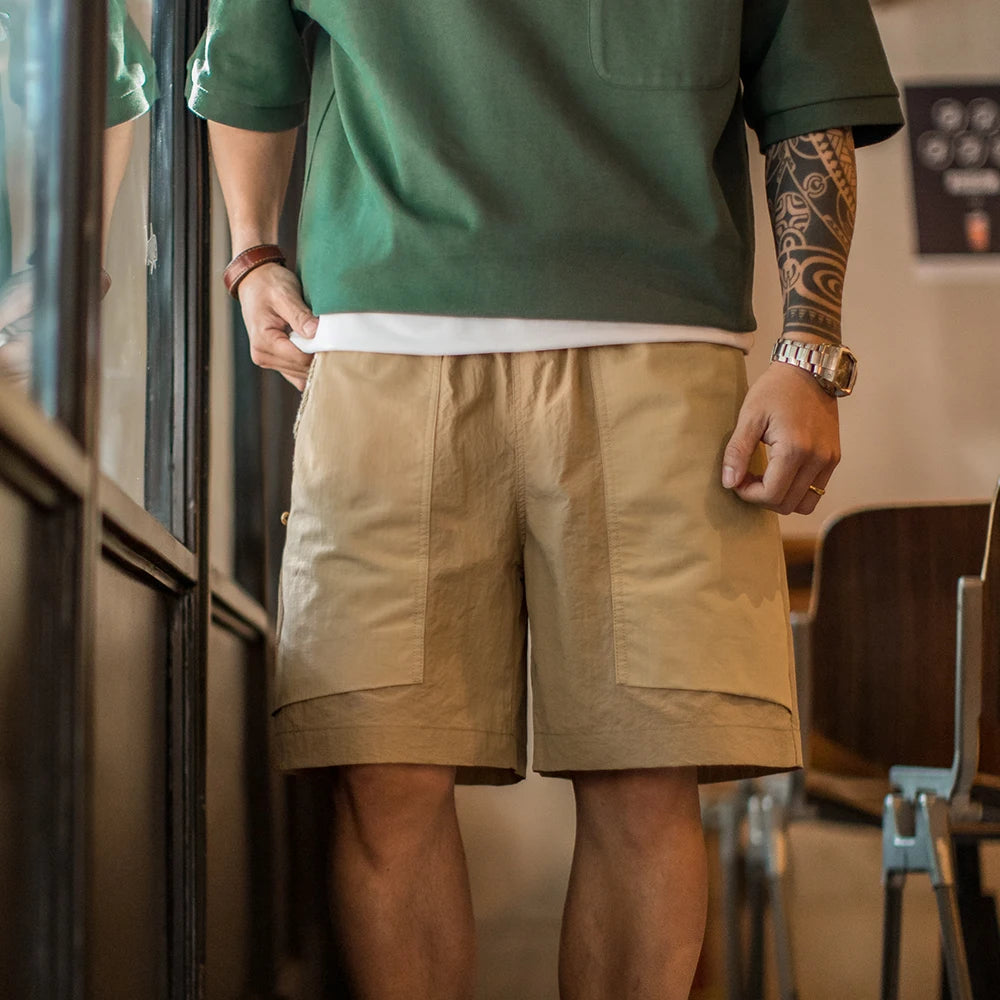 Men's Quick-Dry Cargo Shorts – Lightweight Khaki Outdoor Beach Shorts