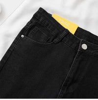 Women's Black Grey Slim Fit Jeans – Chic Cropped Smoothing Denim Pants