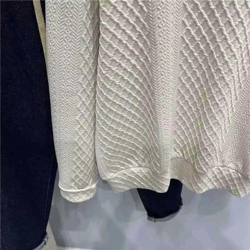 Men's Loose Knitted Polo Sweatshirt – Long Sleeve Early Autumn Casual Pullover