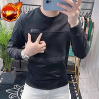 Men's 100% Cotton Long Sleeve Sweatshirt – Round Neck Aesthetic Pullover Tee