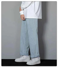 Men's Korean Straight Wide-Leg Jeans – Casual Classic Denim Pants 2026