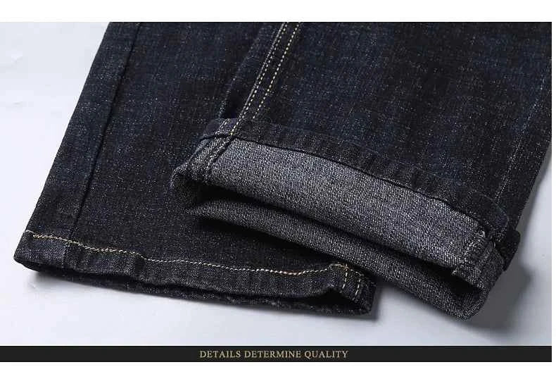 Men's Black Biker Denim Jeans – Classic Soft Stretch Casual Pants