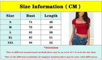 Women's Y2K U-Neck Crop Top – Slim Short Sleeve Casual Tee