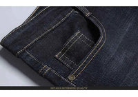 Men's Black Biker Denim Jeans – Classic Soft Stretch Casual Pants
