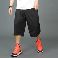 Men’s summer casual capri shorts loose fit hip hop straight pants plus size