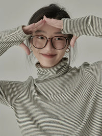 Women's Striped Long Sleeve Turtleneck T-Shirt – Cozy Elegant Korean Style Casual Spring T-Shirt