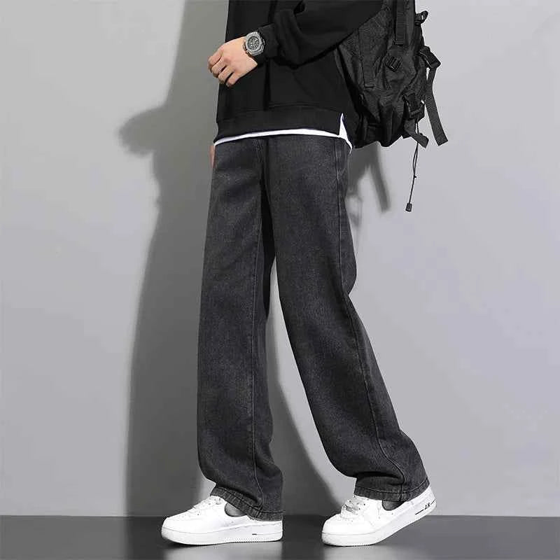 Men's Korean Straight Wide-Leg Jeans – Casual Classic Denim Pants 2026