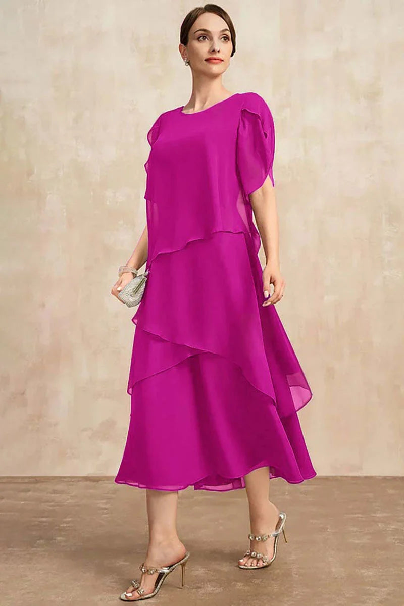 Women's Plus Size Elegant Maxi Dress – Petal Sleeve Wedding Guest Dress