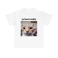 Funny Cat Printed T-Shirt Women's Casual – “My Honest Reaction” Women’s Casual Short Sleeve Summer Tee