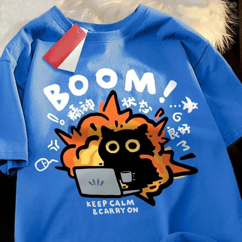 Oversized Cotton Cartoon T-Shirt Unisex – Casual Graphic Loose Fit Tee