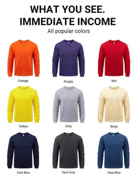 Women's Casual Solid Color Sweatshirt – Loose Fit Crewneck Fashion Pullover