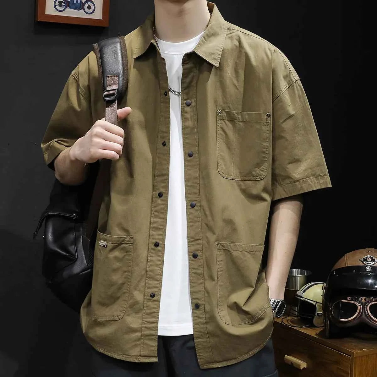 Men's Trendy Summer T-Shirt Loose – Loose Fit Casual Workwear Tee