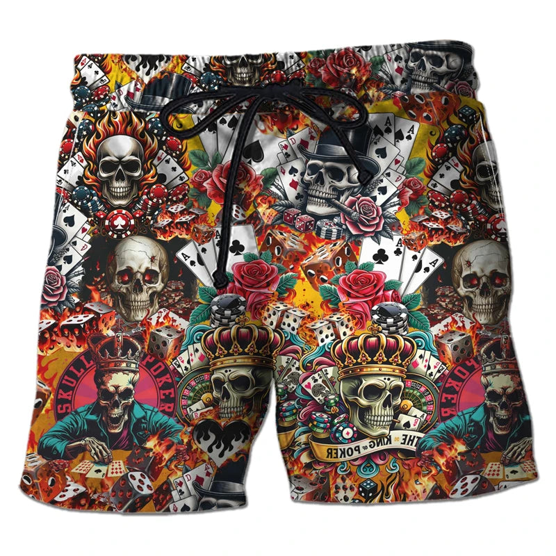 Men's Casino Poker Boardshorts – 3D Print Beach Shorts Casino Club Style