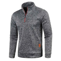 Men's Half Zipper Turtleneck Sweatshirt – Thick Pullover Turtleneck Autumn Outdoor Solid Color Top