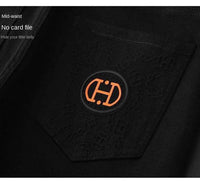 Men's Black Slim Stretch Jeans – Luxury Printed Casual Denim Pants