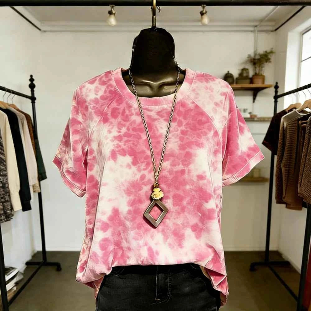 Women's Gradient Animal Print T-Shirt – Soft Feel Short Sleeve Loose Fit Casual Streetwear Top