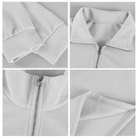 Men's Waffle Long Sleeve Polo T-Shirt – Casual Loose Fit Zipper Collar Sweatshirt