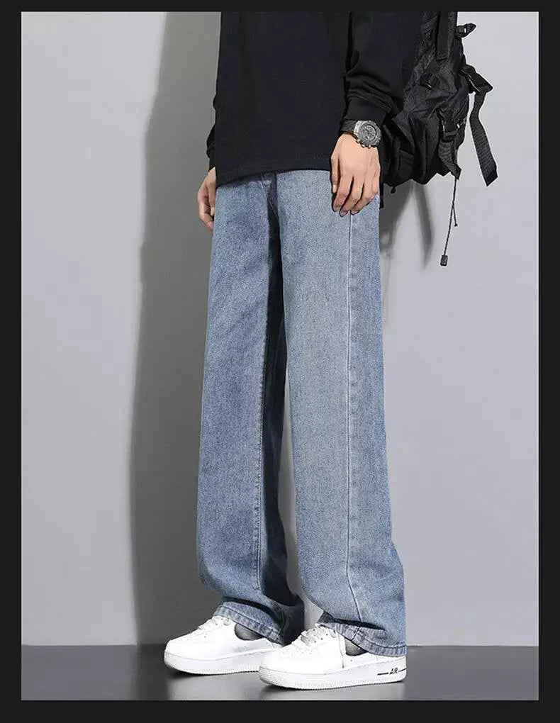 Men's Korean Straight Wide-Leg Jeans – Casual Classic Denim Pants 2026