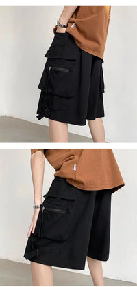 Men's Retro Workwear Shorts – Loose Wide-Leg High Street Casual Pants