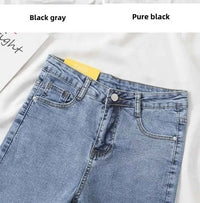 Women's Black Grey Slim Fit Jeans – Chic Cropped Smoothing Denim Pants