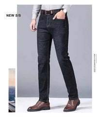 Men's Black Biker Denim Jeans – Classic Soft Stretch Casual Pants