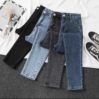 Women's Black Grey Slim Fit Jeans – Chic Cropped Smoothing Denim Pants