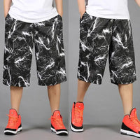 Men’s summer casual capri shorts loose fit hip hop straight pants plus size
