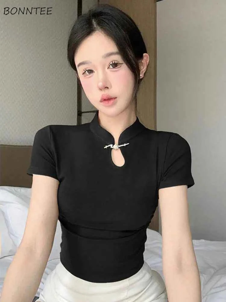 Women's Retro Chinese Style T-Shirt– Trendy Streetwear Casual Summer Tee