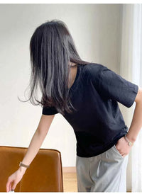 Women's Loose Cotton O-Neck T-Shirt – Casual Summer Short Sleeve Tee