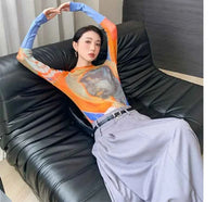 Women's vintage print T-shirt – Slim Fit All-Match Elegant Summer Tee