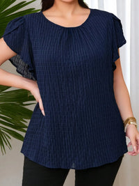 Women's Plus Size Pleated Casual Top – Wrinkle-Free Loose Casual Women’s Shirt