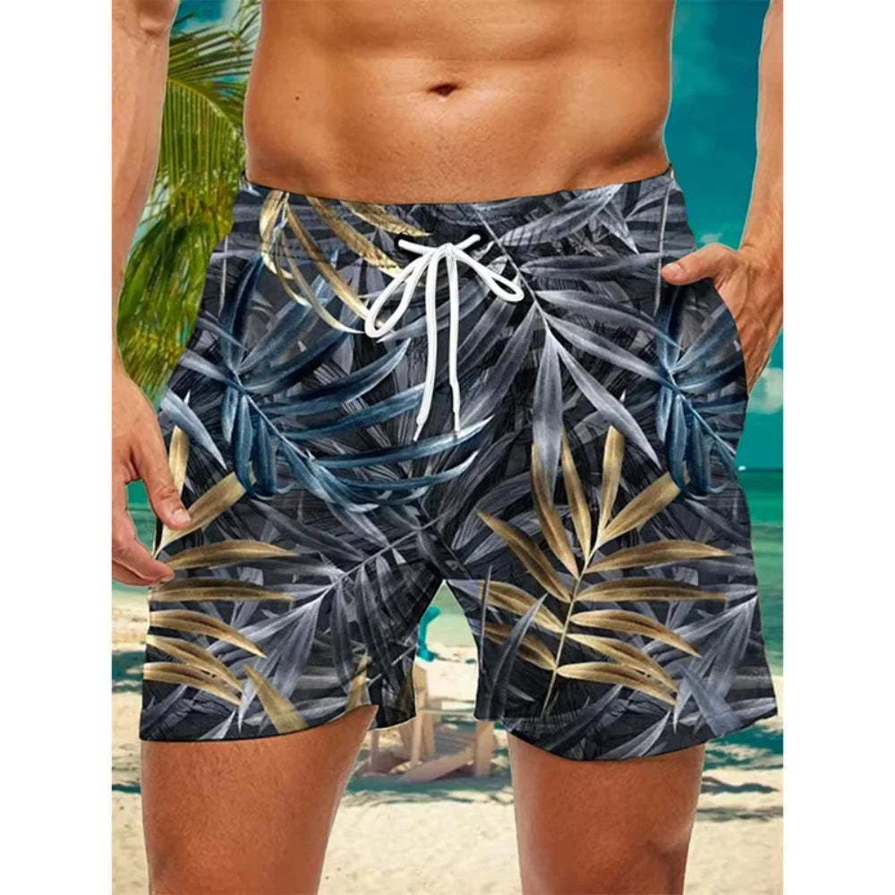 Men's Tropical Palm Tree Board Shorts– 3D Print Summer Beach Shorts 2025