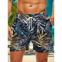 Men's Tropical Palm Tree Board Shorts– 3D Print Summer Beach Shorts 2025
