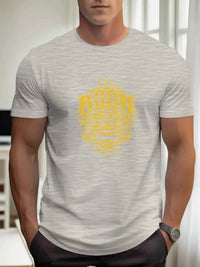 Men's Cotton Graphic Mask T-Shirt – Summer Round Neck Streetwear Tee