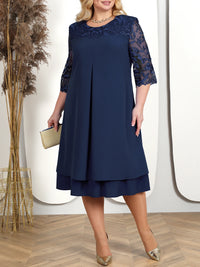 Women's Plus Size Floral Formal Dress – Elegant Loose Party & Wedding Dress 2025