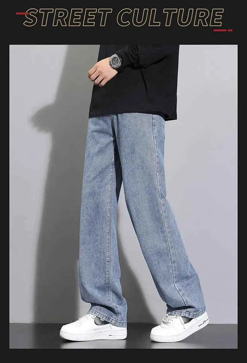 Men's Korean Straight Wide-Leg Jeans – Casual Classic Denim Pants 2026