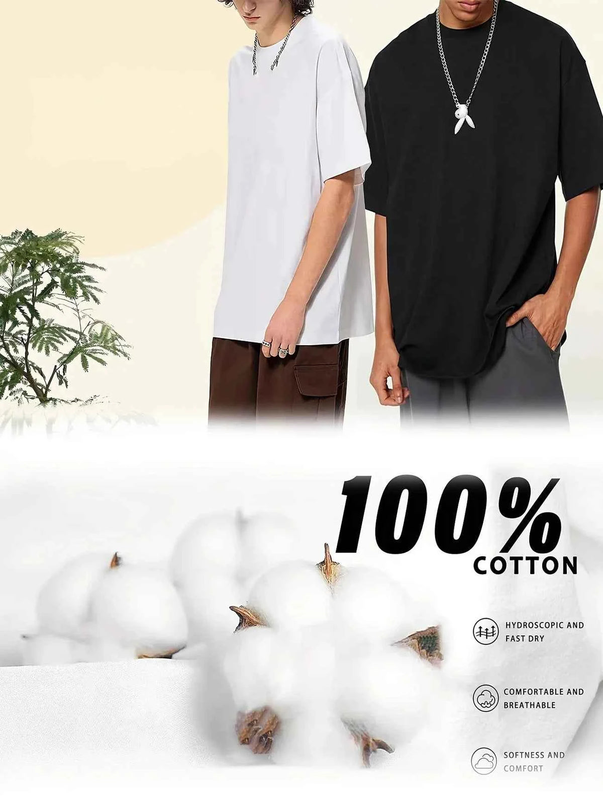 Men's cotton short sleeve t-shirt – Soft Breathable Casual Everyday Tee