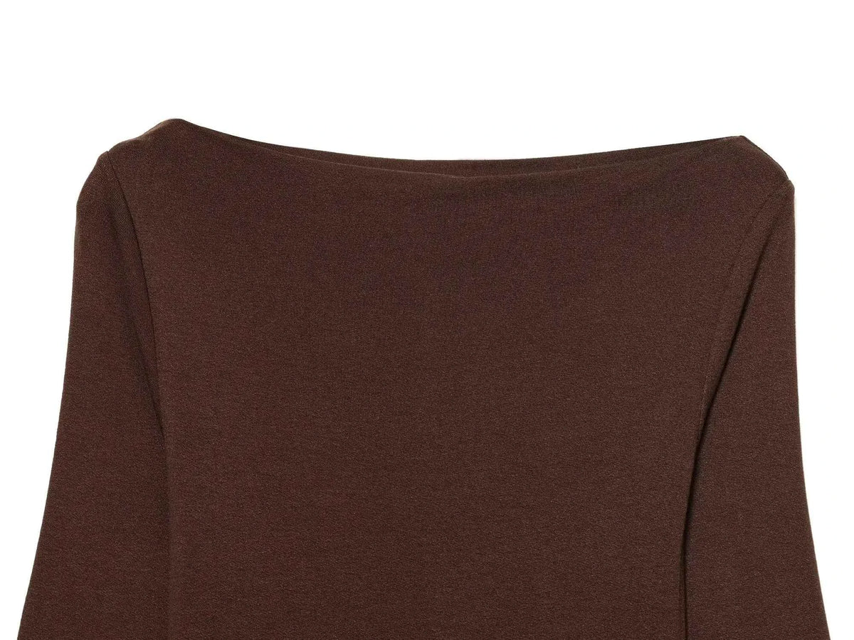Women's lace hem long sleeve t-shirt – Elegant Casual Top with Feminine Detail