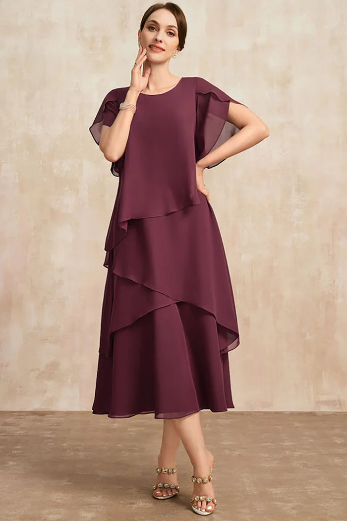 Women's Plus Size Elegant Maxi Dress – Petal Sleeve Wedding Guest Dress