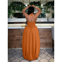 Women's Plus Size Halter Maxi Dress – Summer Beach Party Dress