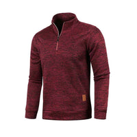 Men's Half Zipper Turtleneck Sweatshirt – Thick Pullover Turtleneck Autumn Outdoor Solid Color Top