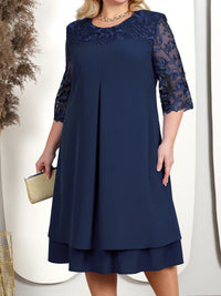 Women's Plus Size Floral Formal Dress – Elegant Loose Party & Wedding Dress 2025