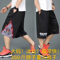 Men’s summer casual capri shorts loose fit hip hop straight pants plus size