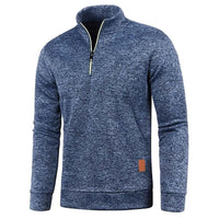 Men's Half Zipper Turtleneck Sweatshirt – Thick Pullover Turtleneck Autumn Outdoor Solid Color Top